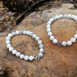 Conjunto pulseras Howlite Blanco