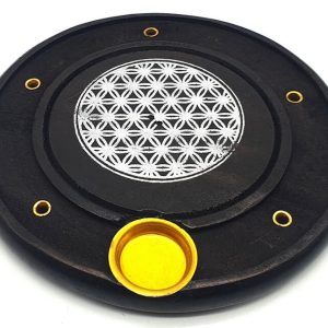 Porta Incienso Flor de la vida Negra