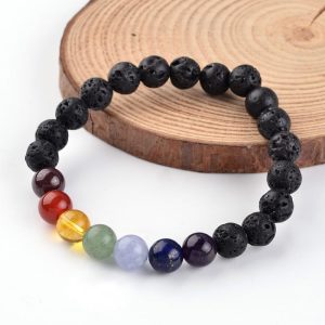 Pulsera Lava 7 chakras piedras preciosas