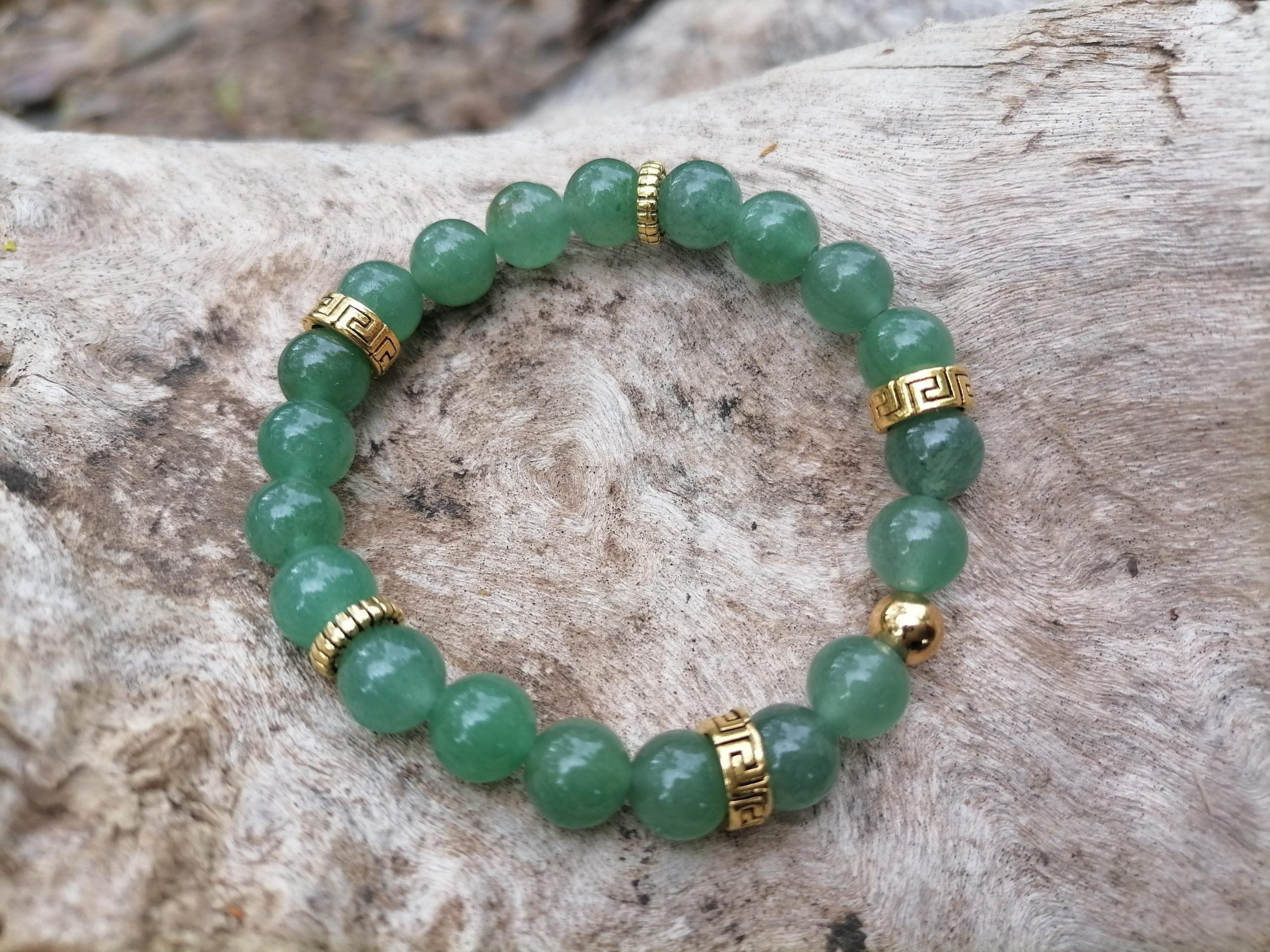 Pulsera Aventurina Bola Dorada