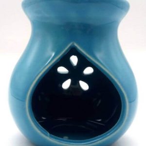 Quemador Aceite Cerámica Calado Azul 9cm