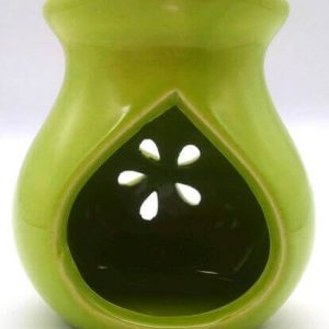 Quemador Aceite Cerámica Calado Verde 9cm