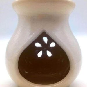 Quemador Aceite Cerámica Calado Blanco 9cm