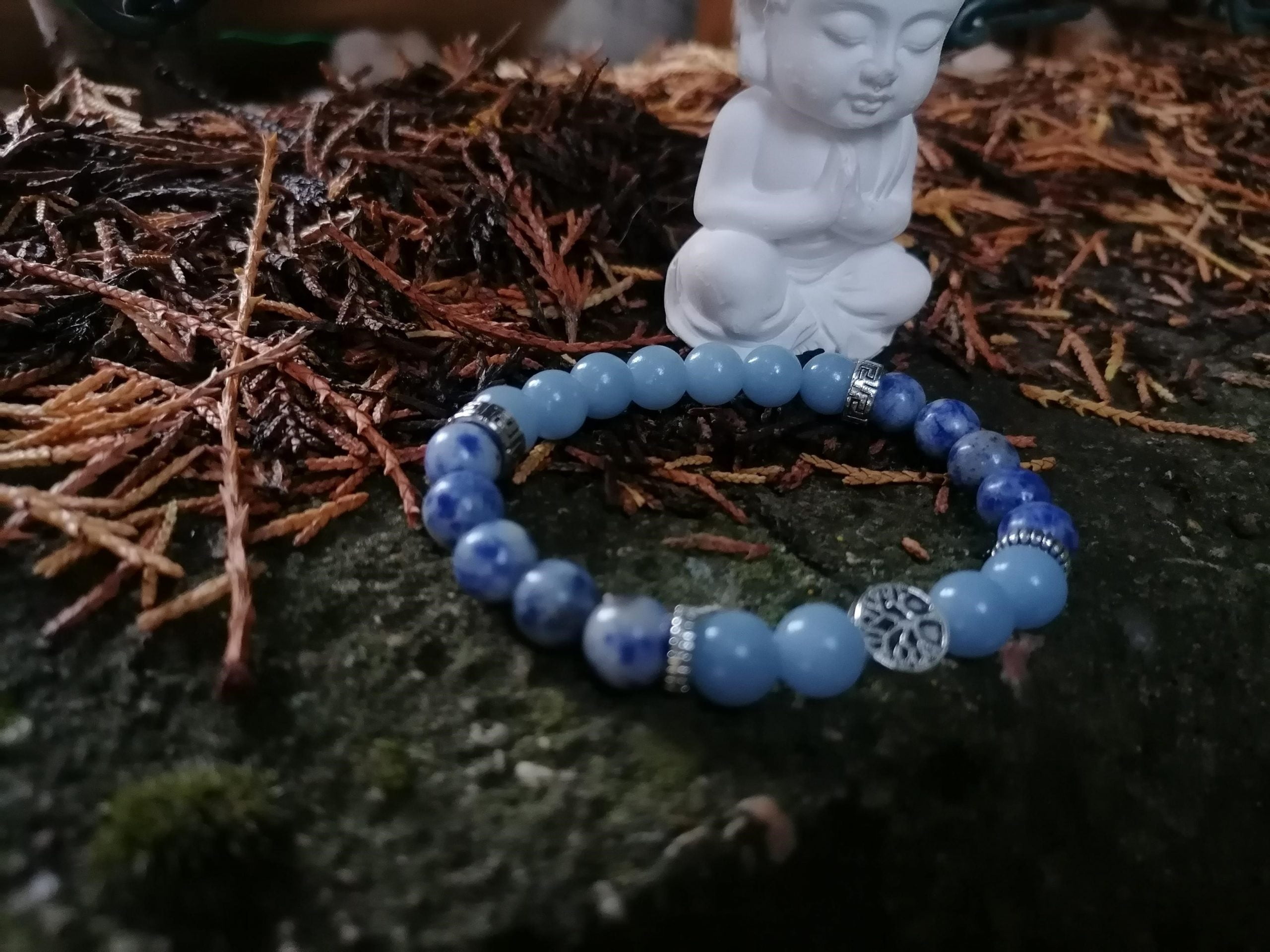 Pulsera Mixta Angelita y Sodalita - Imagen 2