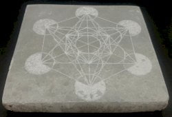 Porta Incienso Selenita Metatron Cuadrado 10cm