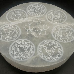 Porta Incienso Selenita 7 Chakras 10cm