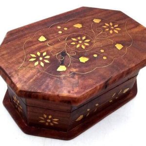 Joyero de Madera Flores 15cm