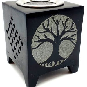 Quemador Aceite Piedra Árbol de la Vida Calado 10cm