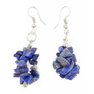 Pendientes Plata chip lapislázuli