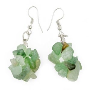 Pendientes Plata chip aventurina