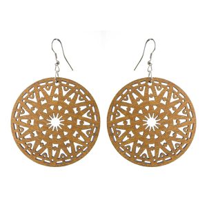 Pendientes Plata madera mandala