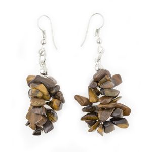 Pendientes Plata chip ojo de tigre