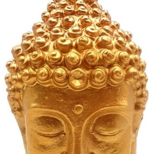 Estatua Resina Cabeza De Buda Dorada 28cm