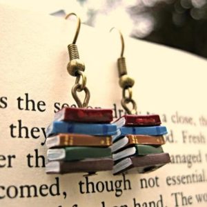 Pendientes Retro Libros de Biblioteca