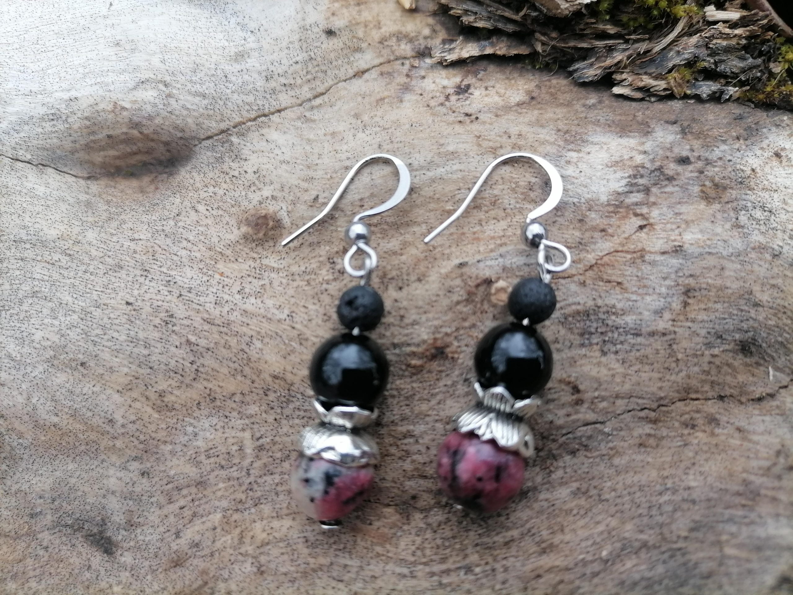 Pulsera Mixta Turmalina y Jaspe Rosa - Imagen 2