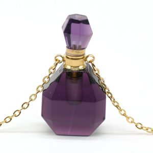 Colgante Collar Botella de Perfume Amatista