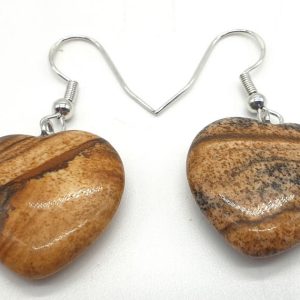 Pendientes Corazón Jaspe Paisaje