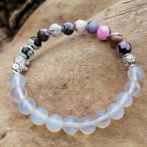 Pulsera Mixta Ágatas de fuego y Ópalo