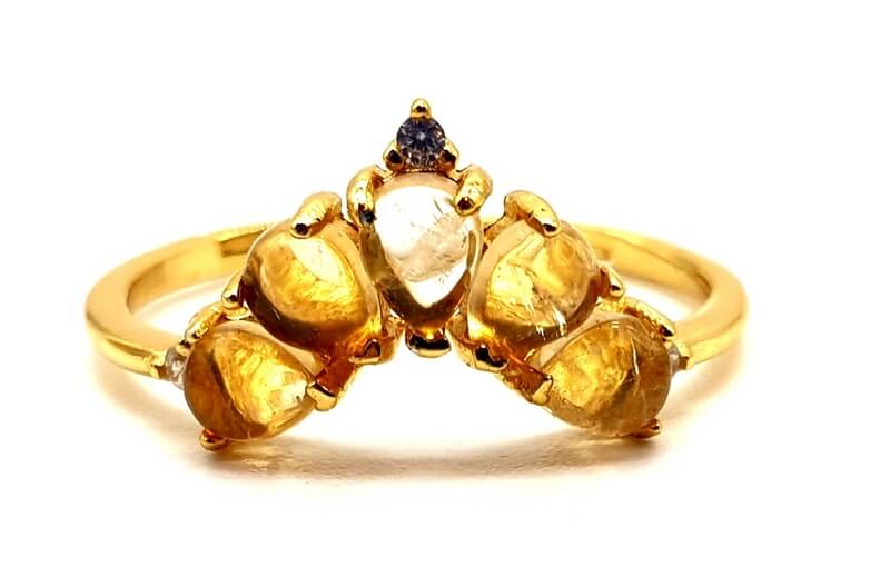 Anillo de plata 925 Diadema de Citrino Natural