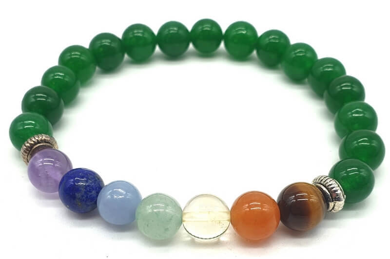 Pulsera Jade Verde & 7 Chakras