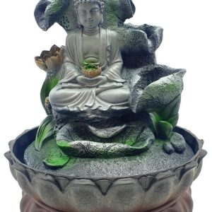 Fuente Resina Buda Lotus & Cascada 28cm