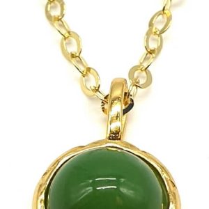 Collar Plata 925 Jade Verde Redondo