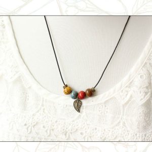 Collar Retro Cerámicas Hoja