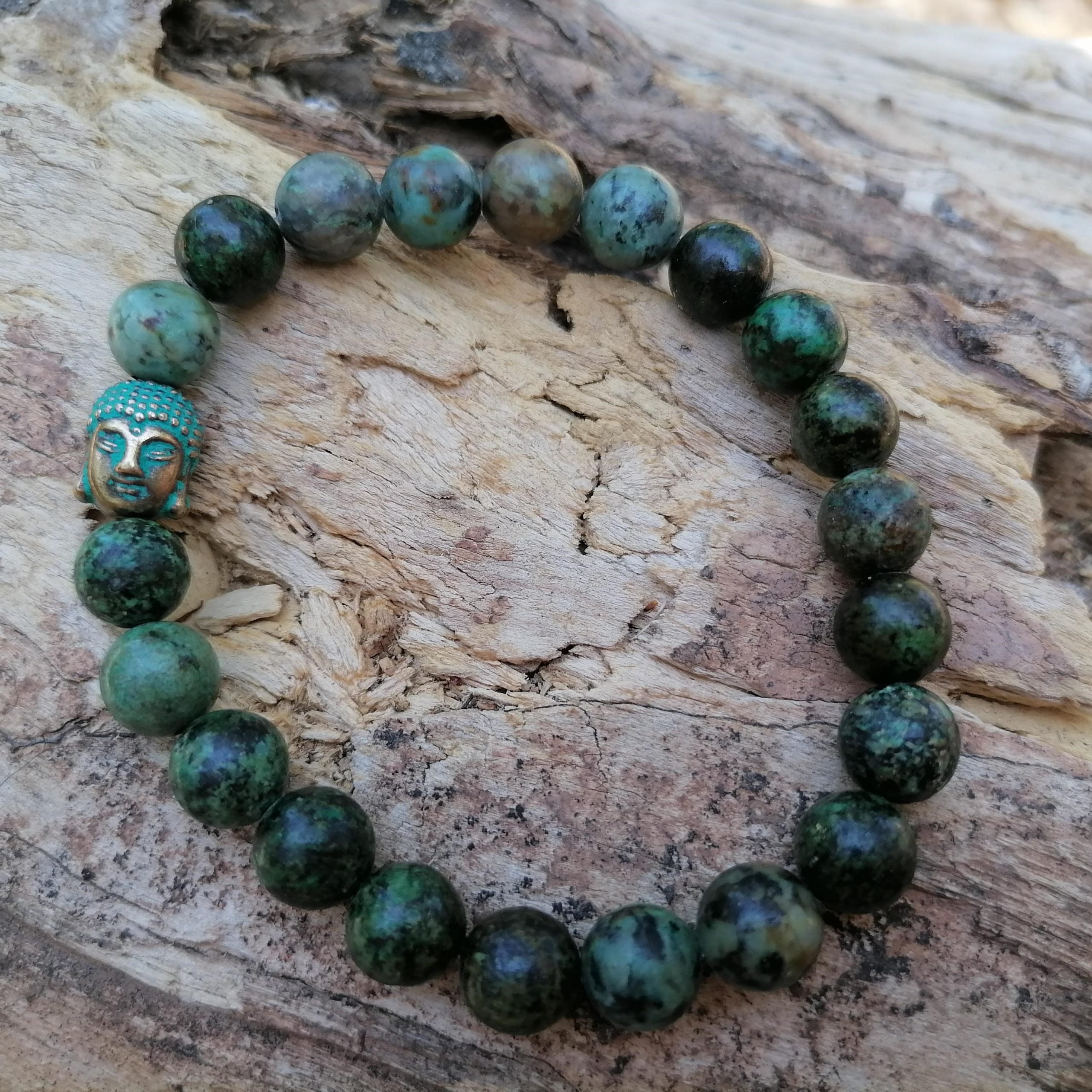 Pulsera Retro Turquesa Africana Buda - Imagen 2