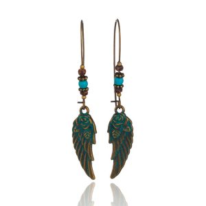 Pendientes retro largos de alas