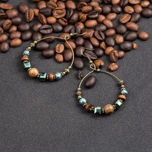 Pendientes bohemios redonodos de cristal