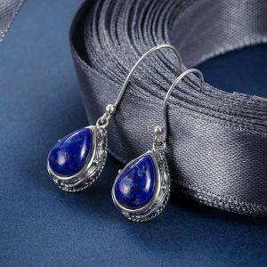 Pendientes vintage lapislázuli gota de agua