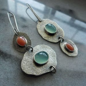 Pendientes vintage hoja geométrica