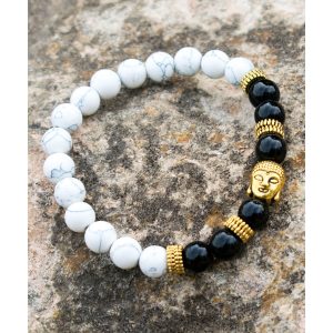 PULSERA HOWLITA + ONIX