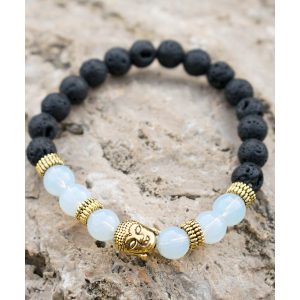 PULSERA Piedra volcánica y ópalo