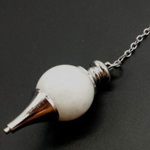 Péndulo Esfera Piedra Luna Blanca 4cm