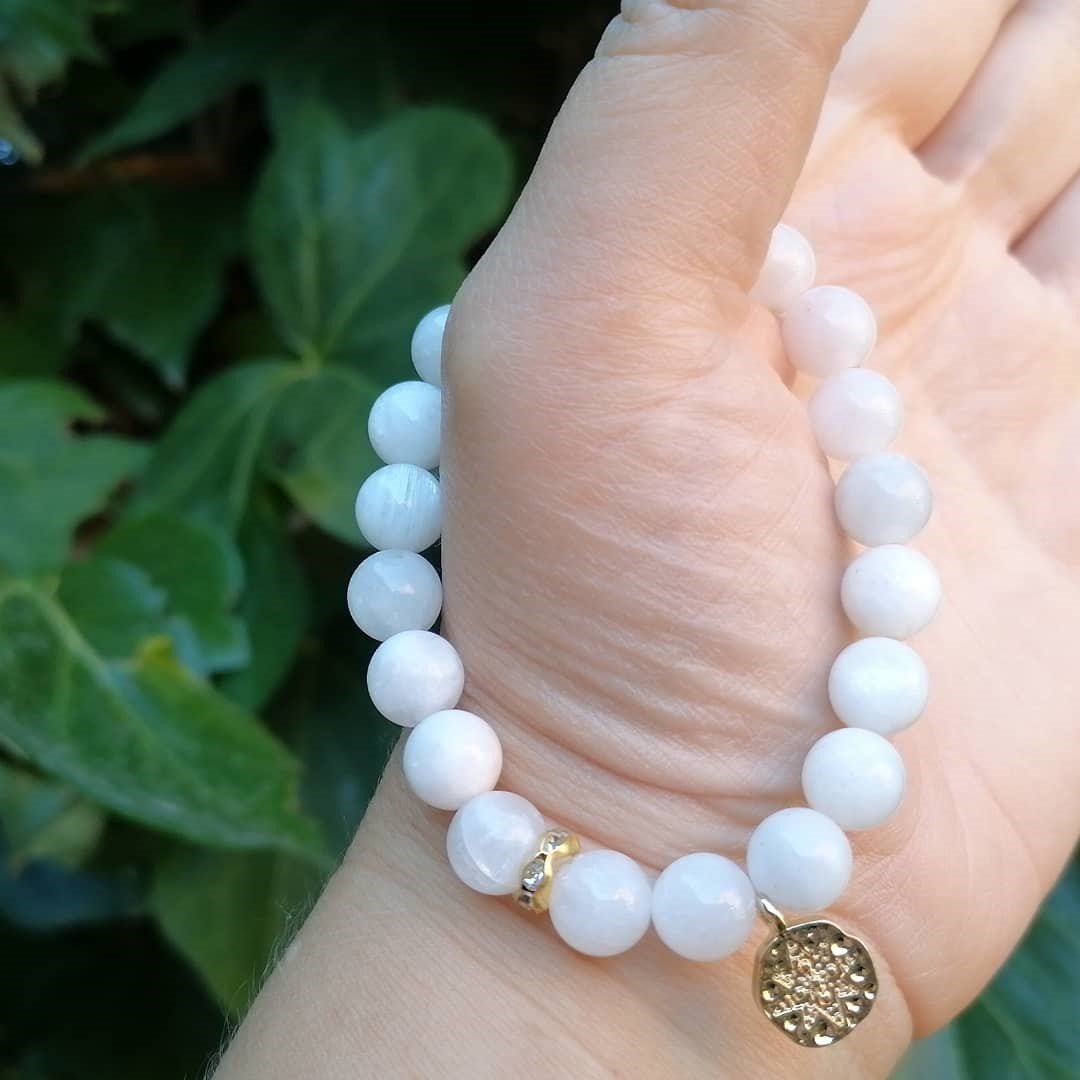 Pulsera Piedra Luna Protección Meditación - Imagen 4