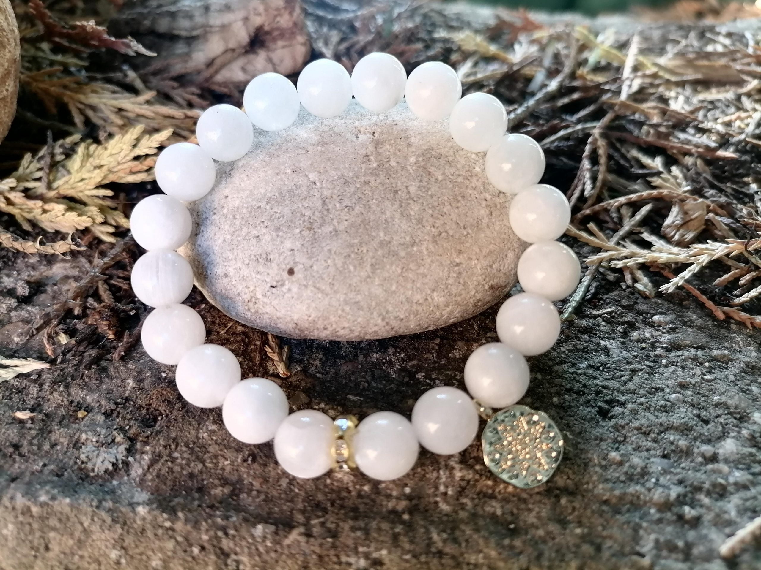 Pulsera Piedra Luna Protección Meditación - Imagen 5