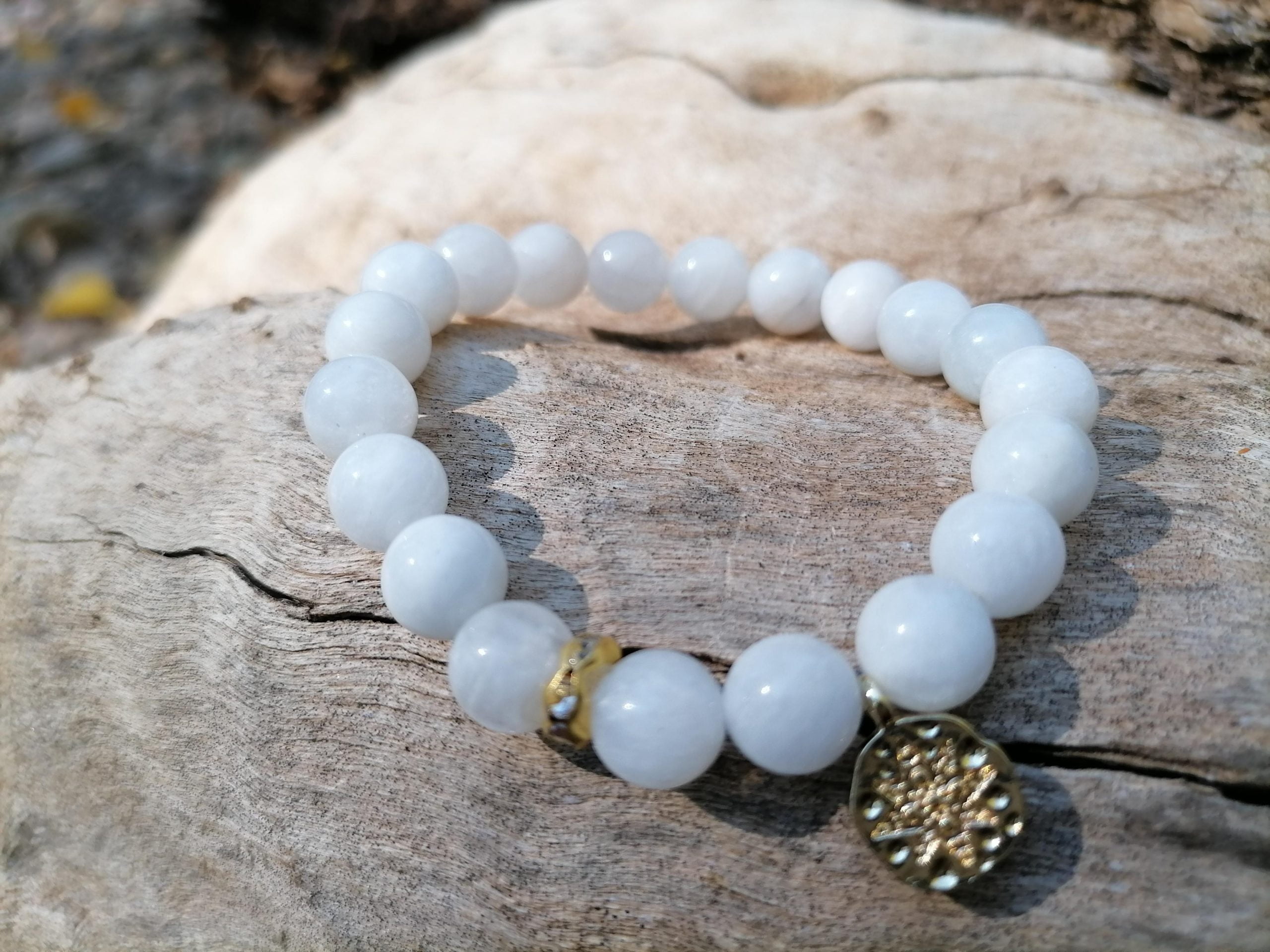 Pulsera Piedra Luna Protección Meditación - Imagen 3