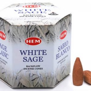 Conos de Reflujo Backflow HEM Salvia Blanca 12 piezas