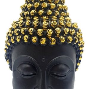 Estatua Resina Cabeza De Buda Negra 15cm