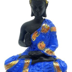 Estatua de resina de Buda tailandés azul 18cm