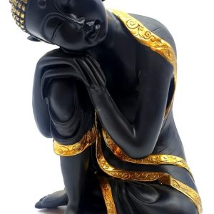 Estatua de resina de Buda pensador negro 28cm