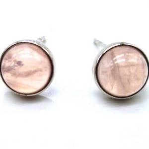 Pendientes Plata y Cuarzo Rosa