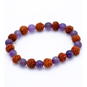 Pulsera Rudraksha y Amatista
