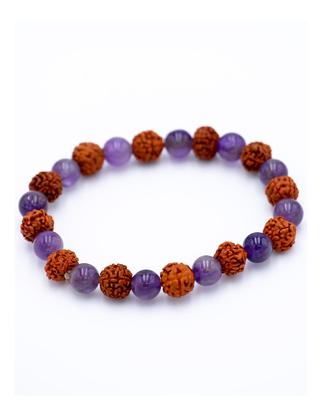 Pulsera Rudraksha y Amatista