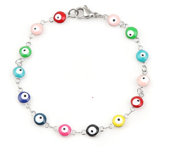 Pulsera Ojo Turco Acero Inoxidable Colores - Imagen 4