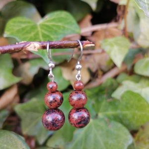 Pendientes Obsidiana Caoba