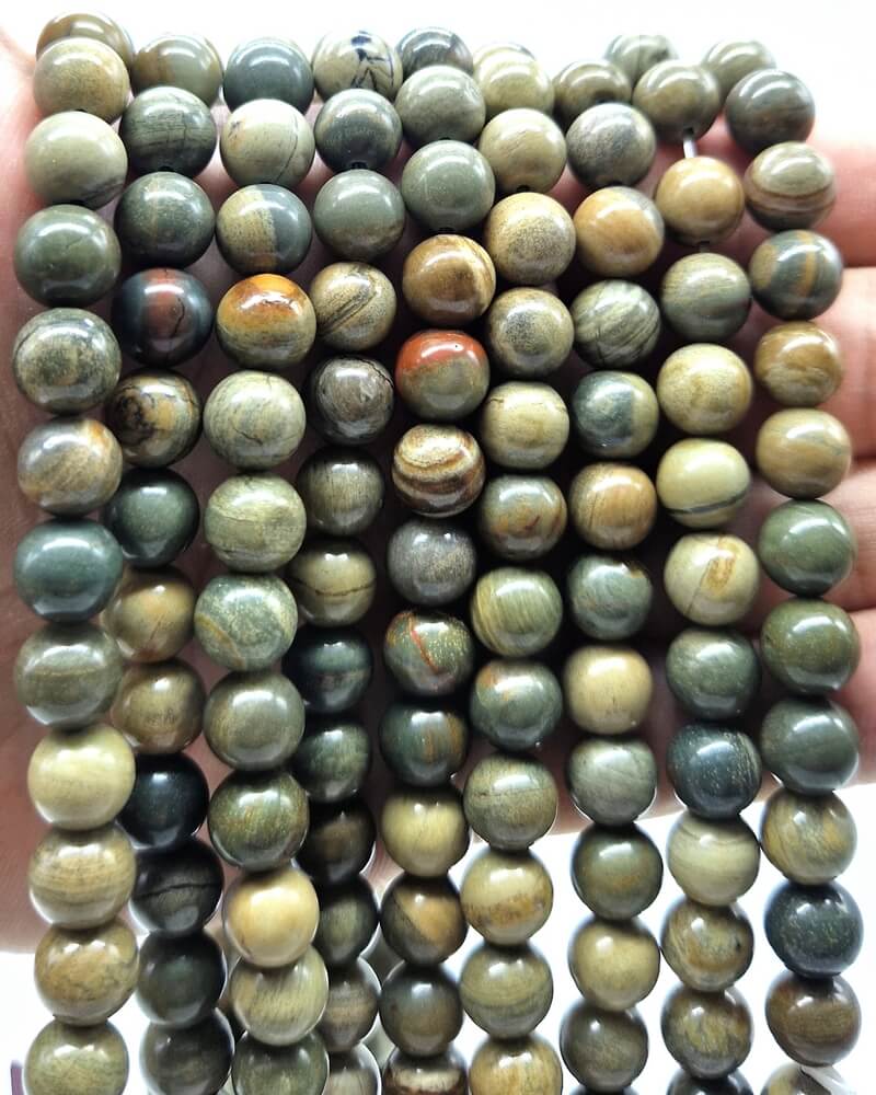 Pulsera Jaspe Hoja de Plata - Imagen 2