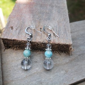 Pendientes Larimar Cristal Roca