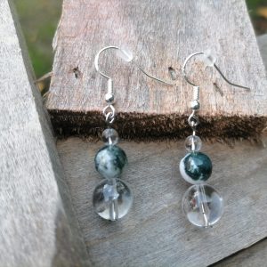 Pendientes Ágata Árbol Cristal Roca